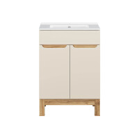 Stand-Waschtisch KALLI Kaschmir 60cm mit Keramik-Einbaubecke