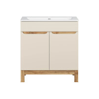 Stand-Waschtisch KALLI Kaschmir 80cm mit Keramik-Einbaubecke