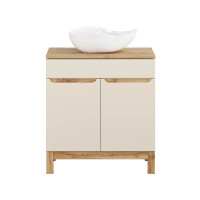 Badmöbel-Set KALLI Kaschmir 80cm 3-tlg. mit Wellen-Kera