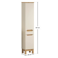 Hochschrank KALLI Kaschmir 187cm mit 2 Türen & 1 Sc