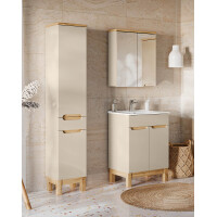 Hochschrank KALLI Kaschmir 187cm mit 2 Türen & 1 Sc