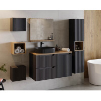 Bad-Set ILUNA Black 100cm Schubladen | O gallery