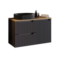 Bad-Set ILUNA Black 100cm Schubladen | OHNE SPIEGEL 7