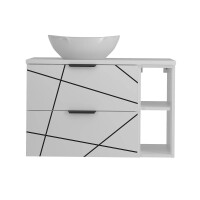 Waschtisch 80cm STRIATA | Matt-Weiß Regal &...