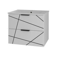 Badset 3-tlg. Waschtisch 60cm STRIATA | Matt-Weiß mit 