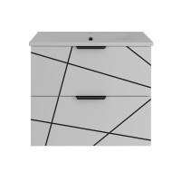 Badset 2-tlg. Waschtisch 60cm STRIATA | Matt-Weiß mit 