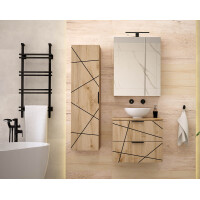 Badset 3-tlg. Waschtisch 60cm STRIATA | Wotan-Eiche mit...