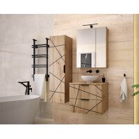 Badset 3-tlg. Waschtisch 60cm STRIATA | Wotan-Eiche mit...