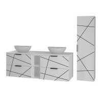 Badset 2-tlg. Doppelwaschtisch 140cm STRIATA |...