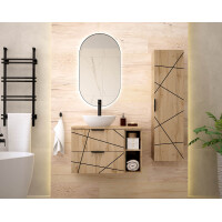 Badset 3-tlg. Waschtisch 80cm STRIATA | Wotan-Eiche mit...
