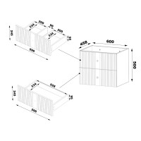Waschtisch 60cm AshLine | Graphit Aufsatzbecken oval 5