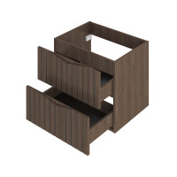 Waschtisch 60cm MOIRAE | Nussbaum-schwarz mit Aufsatzbecken 