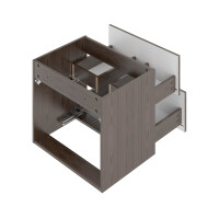 Waschtisch 60cm MOIRAE | Nussbaum-schwarz mit Aufsatzbecken 