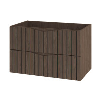 Waschtisch 80cm MOIRAE | Nussbaum-schwarz mit Aufsatzbecken 