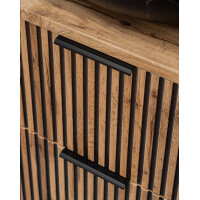 Waschtischunterschrank Tribune 60cm | Schwarz - Wotan-Eiche 