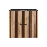 Waschtischunterschrank Tribune 60cm | Schwarz - Wotan-Eiche 