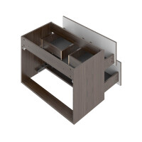 Badset 3-tlg. Waschtisch 80cm MOIRAE | Nussbaum mit Einbaube