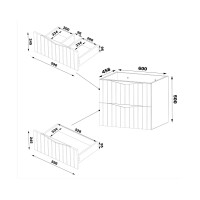 Badset 4-tlg. Waschtisch 120cm MOIRAE | Nussbaum mit Einbaub