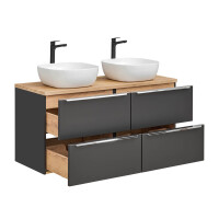 Waschtischunterschrank CAPRI 120cm | schwarz-goldeiche 6