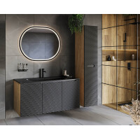 Waschtischunterschrank OZEAN Onyx 80cm Schubladen | schwarz-