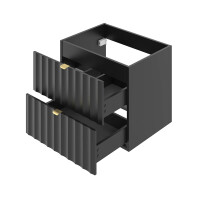 Waschtisch 80cm RAILIQUE | Matt-Schwarz mit Einbaubecken 4