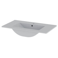 Waschtisch 80cm RAILIQUE | Matt-Schwarz mit Einbaubecken 7