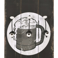 Wandgarderobe Vintage BEER IS CHEAPER 40x120cm schwarz-wei&s