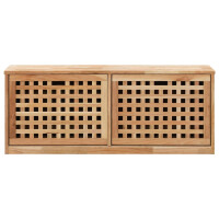 Schuhbank Walnuss Massivholz 94x38x20cm 2 Klappen 3