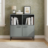 LINJEN Bücher- und Schallplattenregal Kiefer massiv gra