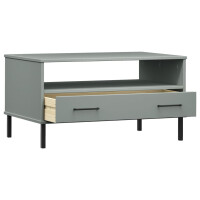 LINJEN Couchtisch Kiefer massiv grau 85x50x45cm 3