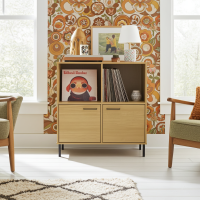 Skandi Bücher- und Schallplattenregal Kiefer massiv bra