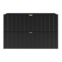 Badset 80cm 2tlg. RAILIQUE | Matt-Schwarz mit Einbaubecken 3