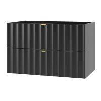 Badset 80cm 2tlg. RAILIQUE | Matt-Schwarz mit Einbaubecken 4