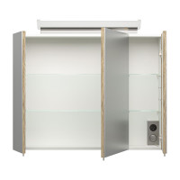 Spiegelschrank CALLEGOS 80cm 3-türig | mit LED-Leiste |