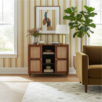 CANEBURN Sideboard Mangoholz/Rattan 90x33,5x75cm...