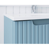 ILUNA Blue Waschtisch 120cm babyblau mit Baumkanten-Oberplat