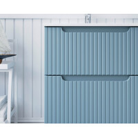 ILUNA Blue Waschtisch 120cm babyblau mit Baumkanten-Oberplat