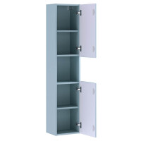 ILUNA Blue Bad Hochschrank 140cm hoch 2-türig | babybla