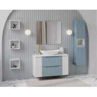 ILUNA Blue Badset 6-teilig 100cm wei&szl gallery