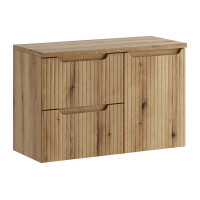 ILUNA COAST Badset 6-teilig 100cm mit Aufsatzbecken | Eiche 