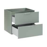 Waschplatz OLIVA VERDE 80cm | mit Eiche Oberplatte & Reg