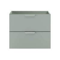 Waschplatz OLIVA VERDE 80cm | mit Eiche Oberplatte & Reg