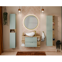 Hochschrank OLIVA VERDE 160cm hoch | 2 Türen & Rega