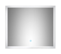 Badset KUBOA 2-teilig 70cm breit | Waschplatz & Touch-LED-Spiegel | anthrazit-glanz