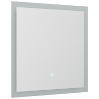 KUBOA Badset 60cm Weiß Hochglanz mit LED Spiegel 7