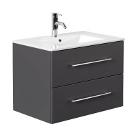 KUBOA Badset 70cm Grafit Seidenmatt mit LED Spiegel 3