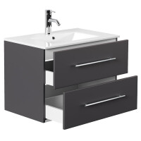 KUBOA Badset 70cm Grafit Seidenmatt mit LED Spiegel 4