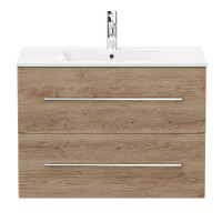 KUBOA Badset 80cm Eiche Gold matt mit LED Spiegel 5