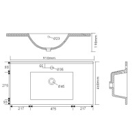 KUBOA Badset 90cm Grafit Seidenmatt mit LED Spiegel 6