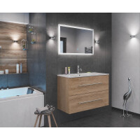 KUBOA Badset 90cm Eiche Gold matt mit LE gallery